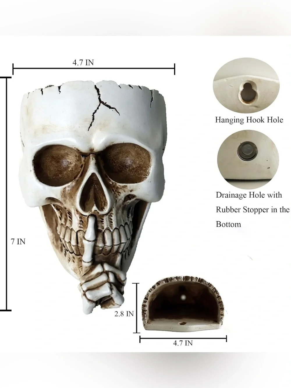 👻NEW - “DON’T SPEAK” Spooky Skull Wall Flowerpot - 7.87×5.12 inches